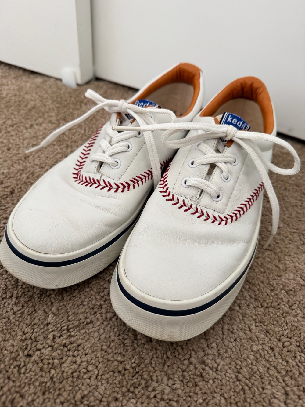 Keds Vintage Leather Baseball Sneakers Sz 10